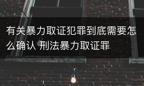 有关暴力取证犯罪到底需要怎么确认 刑法暴力取证罪