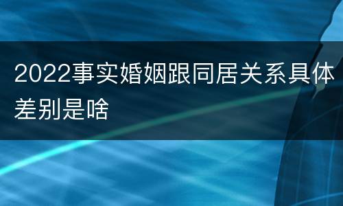 2022事实婚姻跟同居关系具体差别是啥