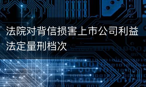 法院对背信损害上市公司利益法定量刑档次