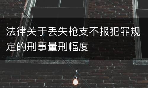 法律关于丢失枪支不报犯罪规定的刑事量刑幅度