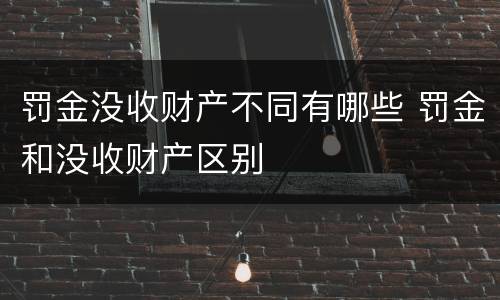 罚金没收财产不同有哪些 罚金和没收财产区别