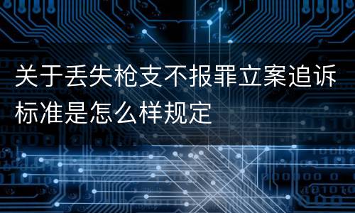 关于丢失枪支不报罪立案追诉标准是怎么样规定