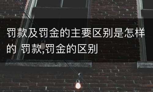 罚款及罚金的主要区别是怎样的 罚款,罚金的区别