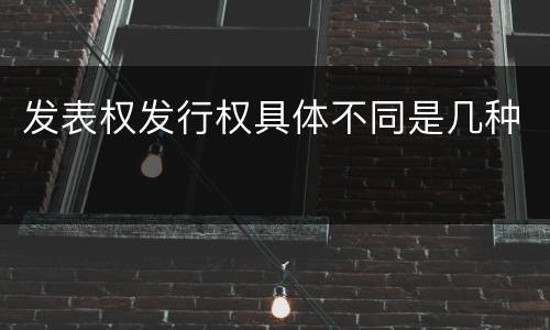 发表权发行权具体不同是几种