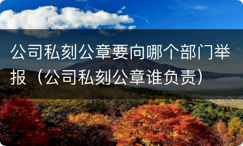 公司私刻公章要向哪个部门举报（公司私刻公章谁负责）