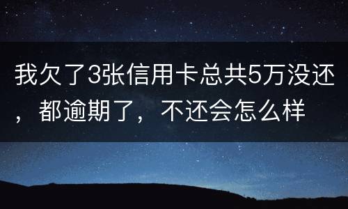 我欠了3张信用卡总共5万没还，都逾期了，不还会怎么样