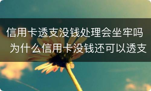 信用卡透支没钱处理会坐牢吗 为什么信用卡没钱还可以透支