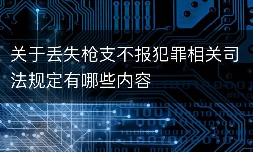 关于丢失枪支不报犯罪相关司法规定有哪些内容