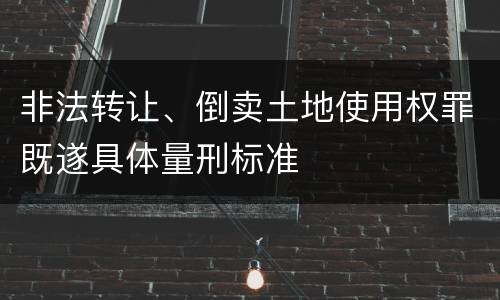 非法转让、倒卖土地使用权罪既遂具体量刑标准