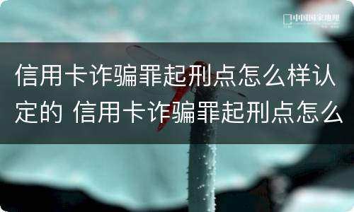 信用卡诈骗罪起刑点怎么样认定的 信用卡诈骗罪起刑点怎么样认定的呢