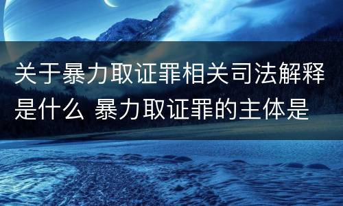 关于暴力取证罪相关司法解释是什么 暴力取证罪的主体是