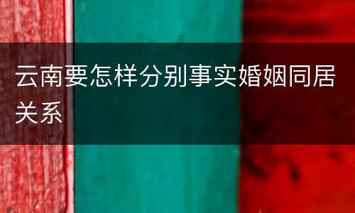 云南要怎样分别事实婚姻同居关系