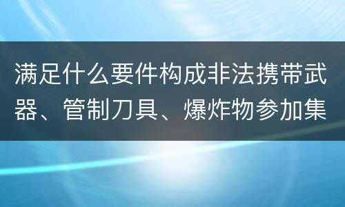 满足什么要件构成非法携带武器、管制刀具、爆炸物参加集会、游行、示威罪