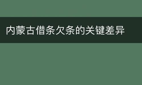 内蒙古借条欠条的关键差异