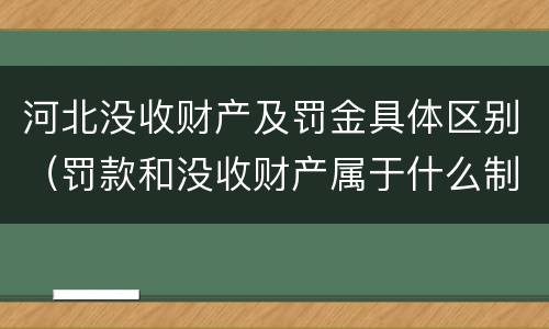 河北没收财产及罚金具体区别（罚款和没收财产属于什么制裁）