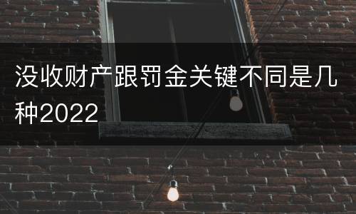 没收财产跟罚金关键不同是几种2022