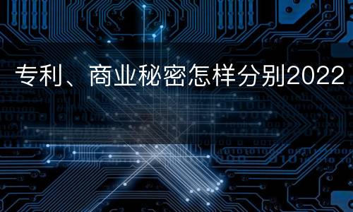 专利、商业秘密怎样分别2022