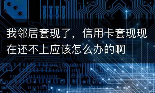 我邻居套现了，信用卡套现现在还不上应该怎么办的啊