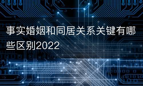 事实婚姻和同居关系关键有哪些区别2022