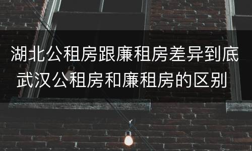 湖北公租房跟廉租房差异到底 武汉公租房和廉租房的区别