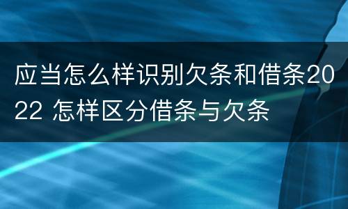 应当怎么样识别欠条和借条2022 怎样区分借条与欠条