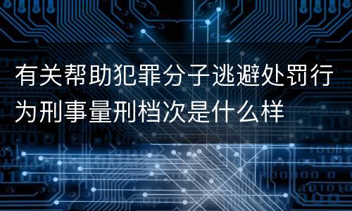 有关帮助犯罪分子逃避处罚行为刑事量刑档次是什么样