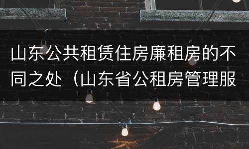 山东公共租赁住房廉租房的不同之处（山东省公租房管理服务导则(试行）