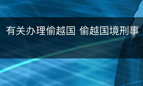 有关办理偷越国 偷越国境刑事