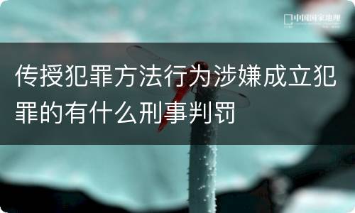 传授犯罪方法行为涉嫌成立犯罪的有什么刑事判罚