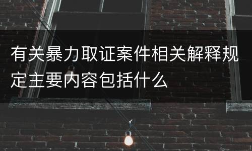 有关暴力取证案件相关解释规定主要内容包括什么