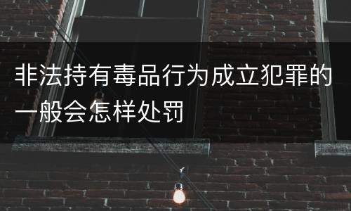 非法持有毒品行为成立犯罪的一般会怎样处罚