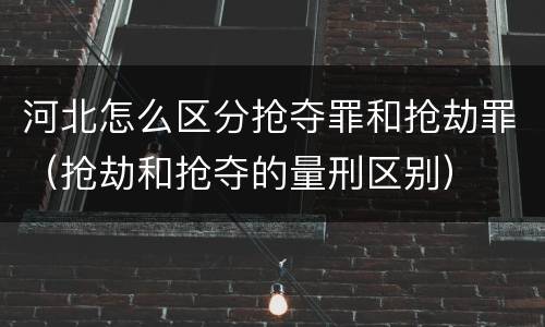 河北怎么区分抢夺罪和抢劫罪（抢劫和抢夺的量刑区别）