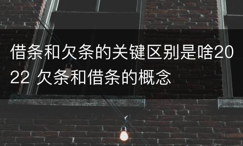 借条和欠条的关键区别是啥2022 欠条和借条的概念