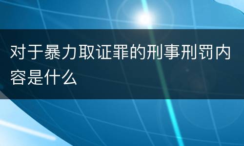 对于暴力取证罪的刑事刑罚内容是什么