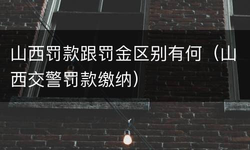 山西罚款跟罚金区别有何（山西交警罚款缴纳）