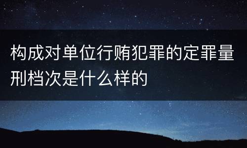 构成对单位行贿犯罪的定罪量刑档次是什么样的