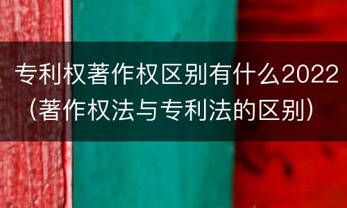 专利权著作权区别有什么2022（著作权法与专利法的区别）