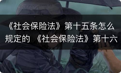 《社会保险法》第十五条怎么规定的 《社会保险法》第十六条