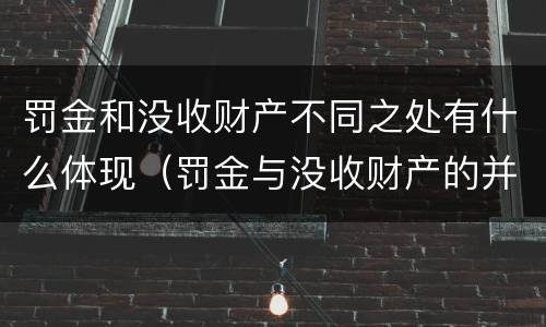 罚金和没收财产不同之处有什么体现（罚金与没收财产的并罚）