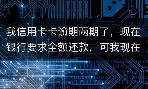 我信用卡卡逾期两期了，现在银行要求全额还款，可我现在没有还款能力以后会有什么后果