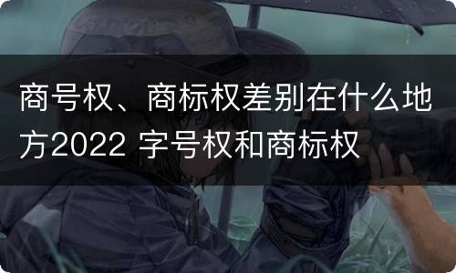 商号权、商标权差别在什么地方2022 字号权和商标权