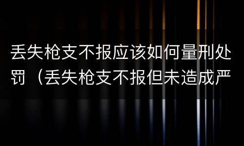 丢失枪支不报应该如何量刑处罚（丢失枪支不报但未造成严重后果）