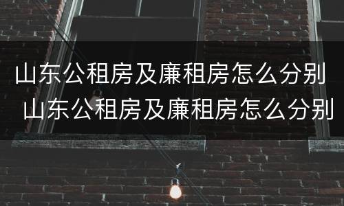 山东公租房及廉租房怎么分别 山东公租房及廉租房怎么分别出租