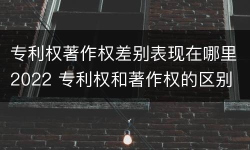 专利权著作权差别表现在哪里2022 专利权和著作权的区别