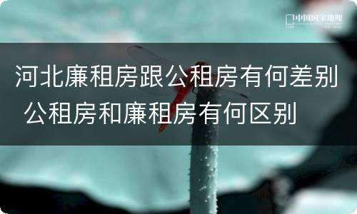 河北廉租房跟公租房有何差别 公租房和廉租房有何区别