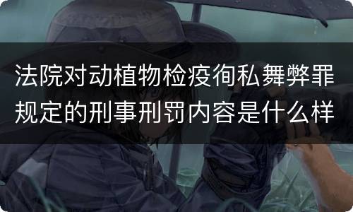 法院对动植物检疫徇私舞弊罪规定的刑事刑罚内容是什么样的