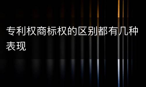 专利权商标权的区别都有几种表现