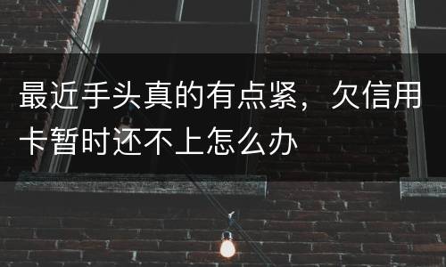 最近手头真的有点紧，欠信用卡暂时还不上怎么办