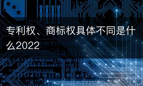 专利权、商标权具体不同是什么2022