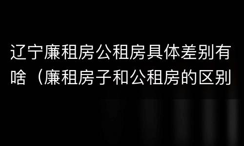 辽宁廉租房公租房具体差别有啥（廉租房子和公租房的区别）